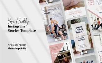 Healthy Yoga Instagram Stories Template PSD for Social Media
