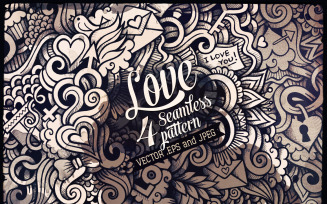 ♥ Love Graphics Doodles Seamless Pattern
