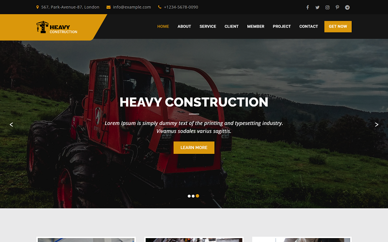 Construction Landing Page Template