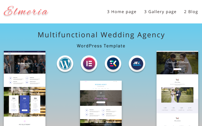 Elmeria | Multifunctional Wedding Agency Website WordPress Theme