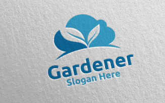Cloud Botanical Gardener 31 Logo Template