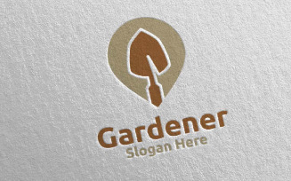 Pin Botanical Gardener 33 Logo Template