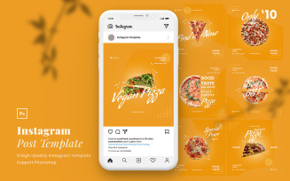Pizza Instagram Post PSD Template for Social Media