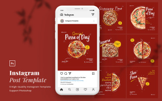 Pizza Instagram Post PSD Template for Social Media