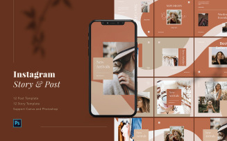 Puzzle Instagram Story and Post Template PSD for Social Media