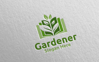Book Botanical Gardener 46 Logo Template