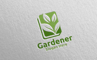 Book Botanical Gardener 47 Logo Template