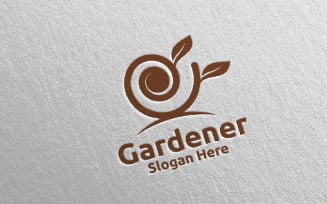 Botanical Gardener Care 40 Logo Template