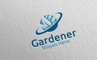 Planet Botanical Gardener 51 Logo Template