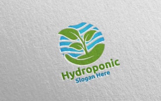 Hand Hydroponic Botanical Gardener 62 Logo Template