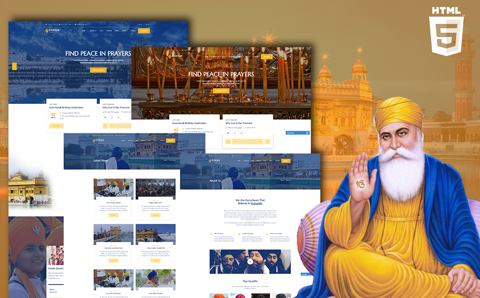 Responsywny szablon strony www Singh - Sikh HTML #110434