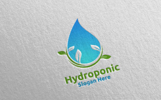 Water Hydroponic Botanical Gardener 67 Logo Template