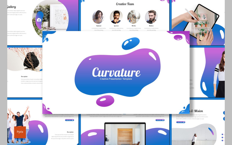 Curvature PowerPoint template PowerPoint Template