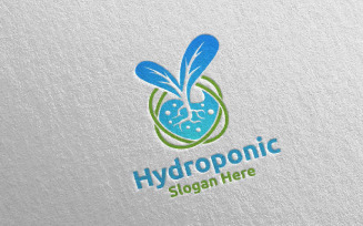 Lab Hydroponic Botanical Gardener 79 Logo Template