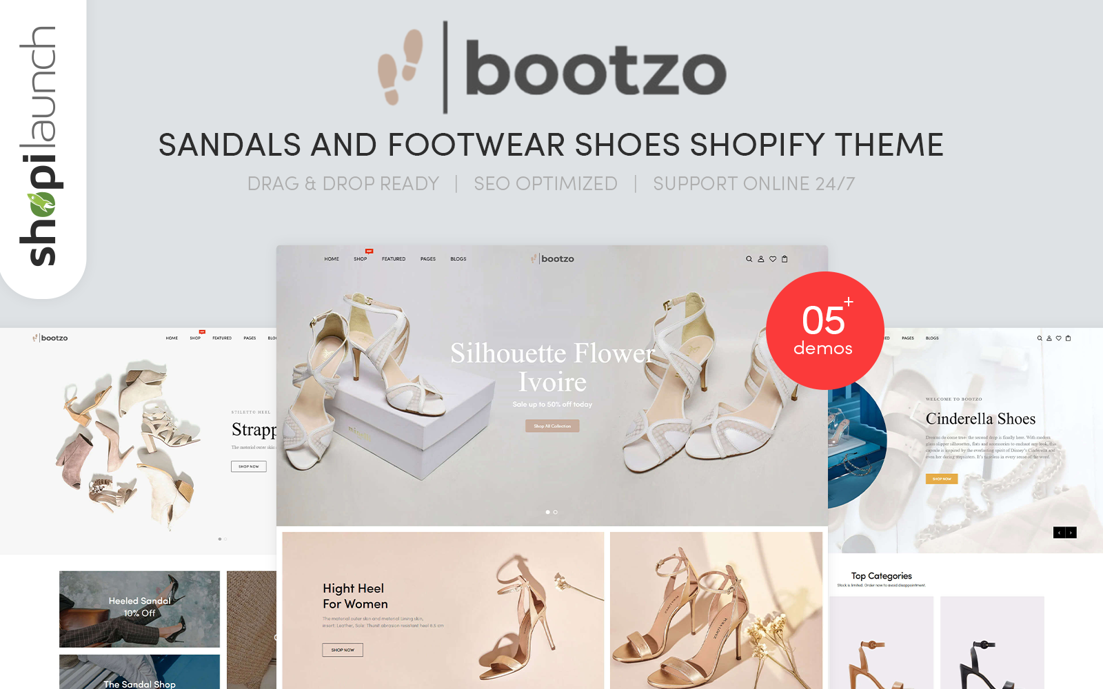 Responsywny szablon Shopify Bootzo - Sandals And Footwear Shoes Responsive #110518