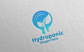 Water Hydroponic Botanical Gardener 76 Logo Template