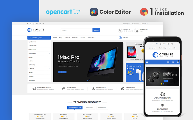 Cormite Electronics Store OpenCart Template
