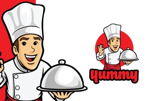 Happy Yummy Chef Logo Template