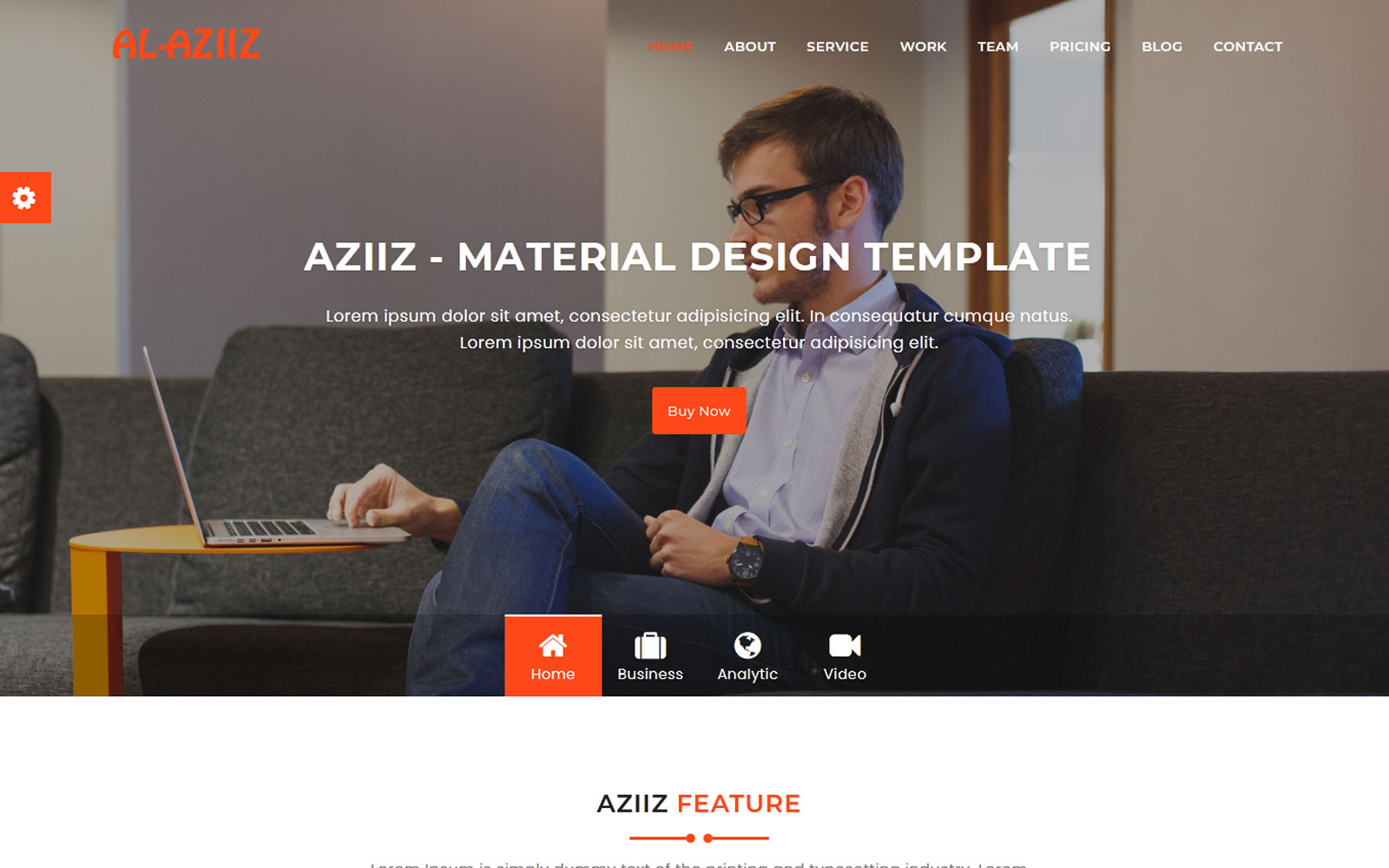 Plantilla Para Página De Aterrizaje "Al-Aziiz - Material Design Agency" #110680