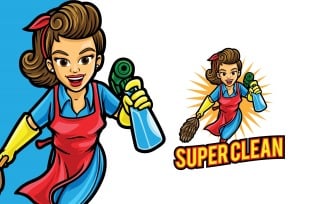 Super Clean Mom Logo Template