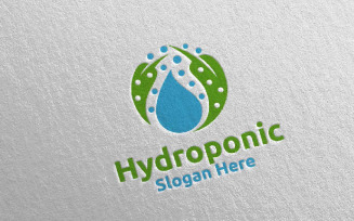 Water Hydroponic Botanical Gardener 81 Logo Template