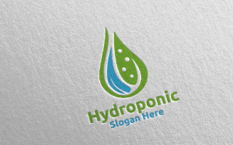 Water Hydroponic Botanical Gardener 83 Logo Template