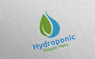 Water Hydroponic Botanical Gardener 84 Logo Template