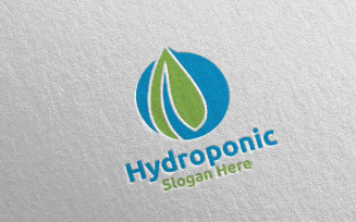 Water Hydroponic Botanical Gardener 87 Logo Template