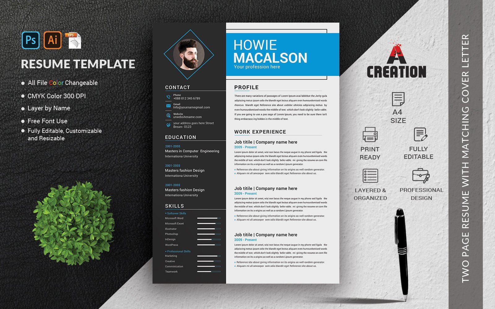 Template #110795 Page Resume Webdesign Template - Logo template Preview