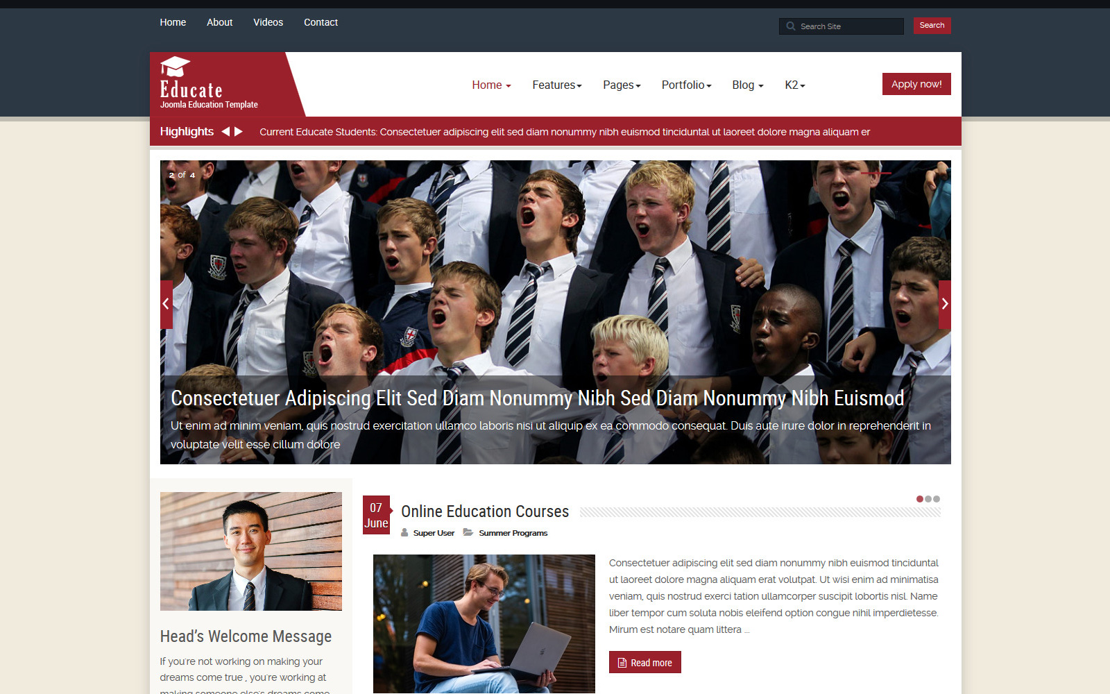 "Educate Education" Responsive Joomla Template №110762