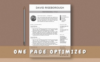 Professional Resume Template, Minimalistic CV Template for MS Word