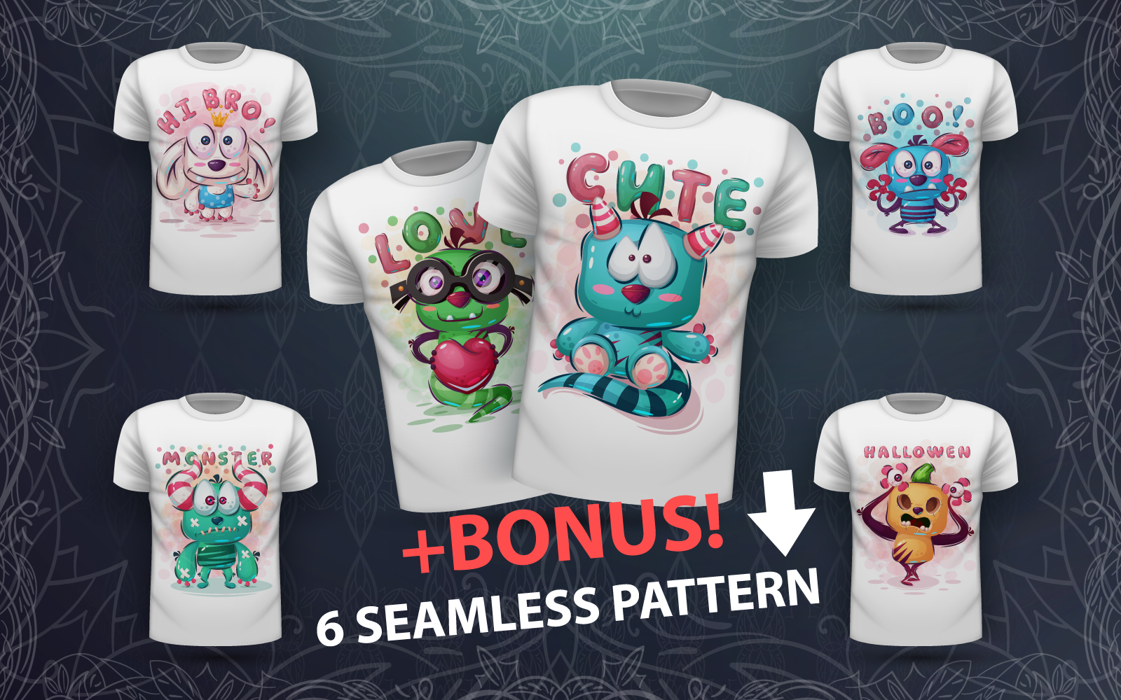 "Set Cute Monster" - Vector №110739