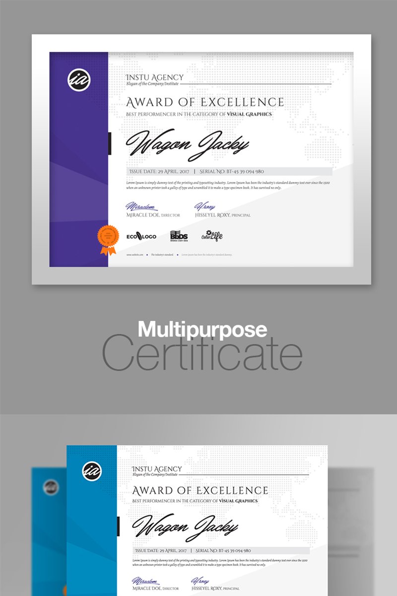 Kit Graphique #110873 Certificat Business Divers Modles Web - Logo template Preview