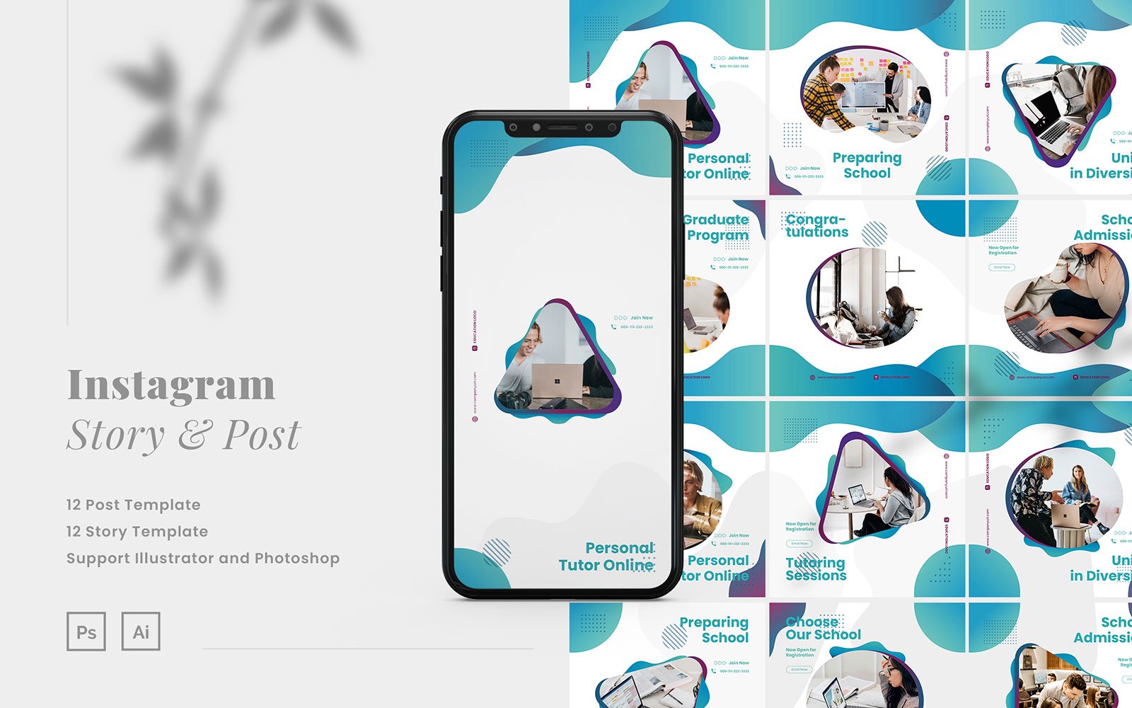 Template #110874 Instagram Company Webdesign Template - Logo template Preview