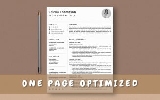 Selena Thompson One Page Resume Template