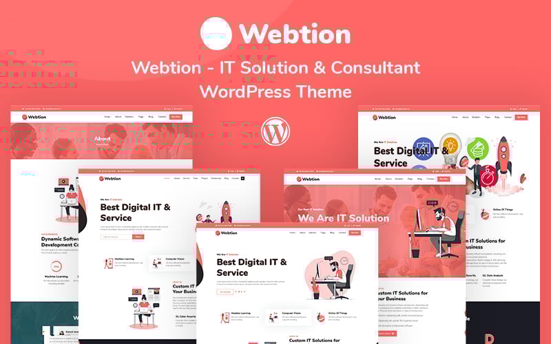 Webtion – IT Solution & Consultant Responsive Tema WordPress №110826