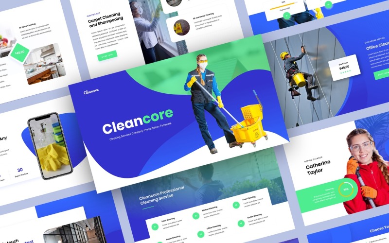 Cleaning Services Company Presentation PowerPoint template PowerPoint Template