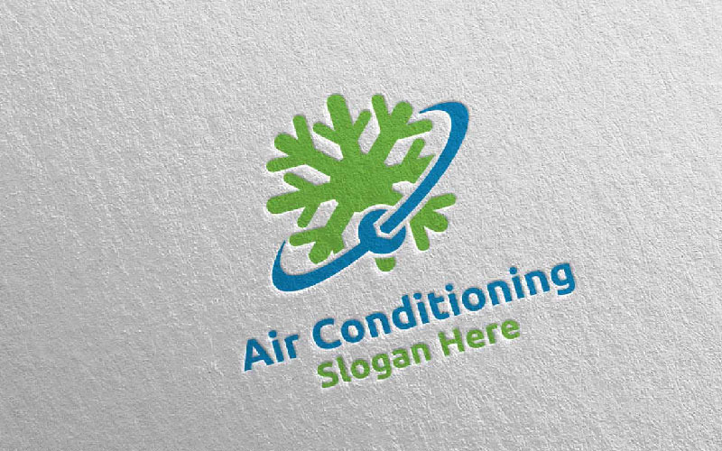 Fix Snow Air Conditioning and Heating Services 31 Logo Template