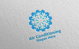 Fix Snow Air Conditioning and Heating Services 33 Logo Template