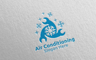 Fix Snow Air Conditioning and Heating Services 41 Logo Template