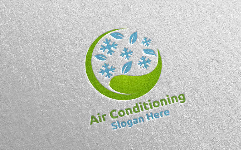 Green Snow Air Conditioning and Heating Services 30 Logo Template