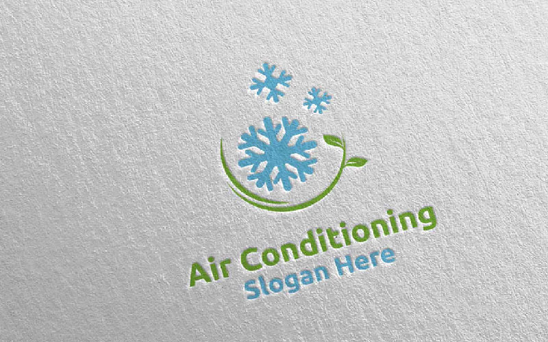 Green Snow Air Conditioning and Heating Services 32 Logo Template