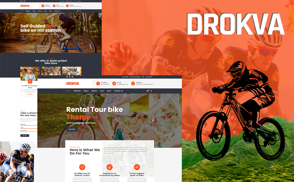 Reszponzív Drokva - Bike Rental and Shop WordPress sablon 110971