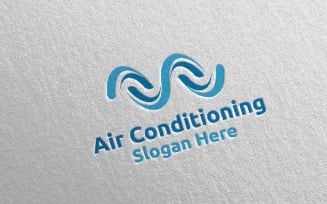 Snow Air Conditioning and Heating Services 21 Logo Template