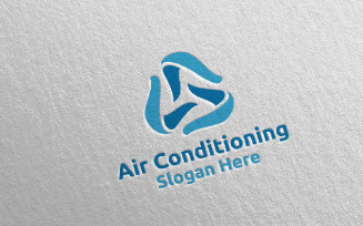 Snow Air Conditioning and Heating Services 22 Logo Template