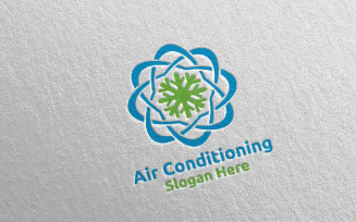 Snow Air Conditioning and Heating Services 35 Logo Template