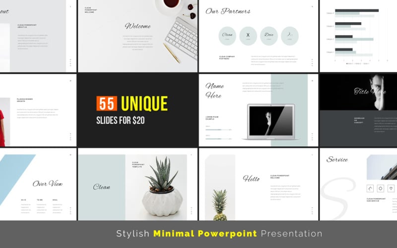 Stylish Minimal PowerPoint template PowerPoint Template