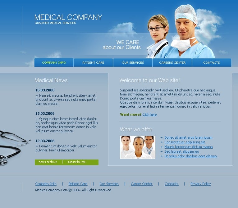 Medical Website Template #11165