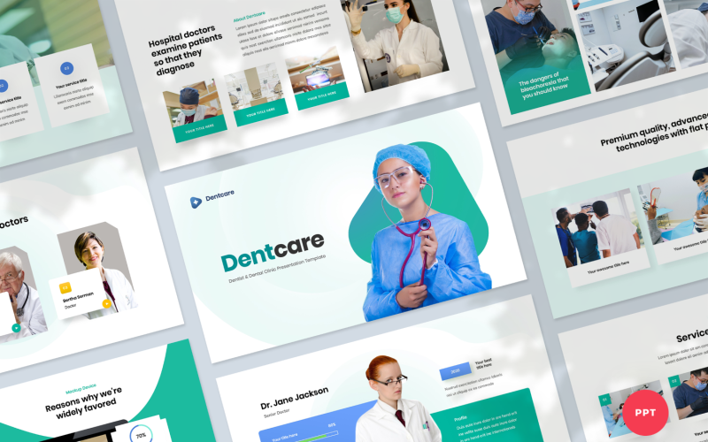 Dentist and Dental Clinic Presentation PowerPoint template PowerPoint Template