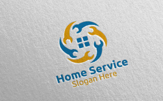 Real Estate and Fix Home Repair Services 2 Logo Template
